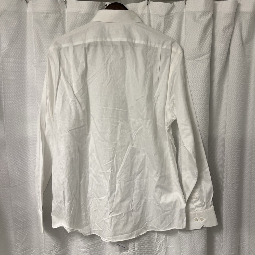 NEW Hart Schaffner Marx Mens Large Long Sleeve Button Up Down Dress Shirt White‎ - Picture 2 of 5